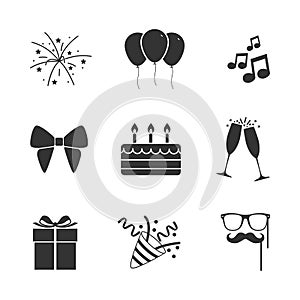 Vector image of set party icons.