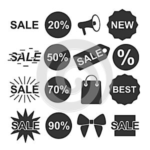 Vector image set sale icons.