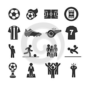 Vector image set soccer icons.