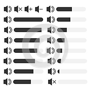 Vector image set of volume icons.