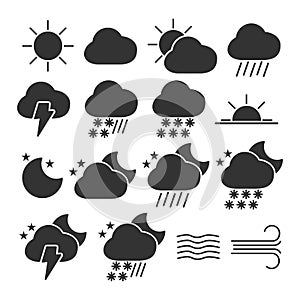 Vector image set of weather icons.