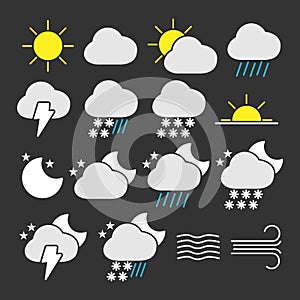 Vector image set of weather icons.