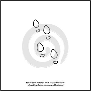 Vector image of shoes tracks, imprint of shoe on white isolated background