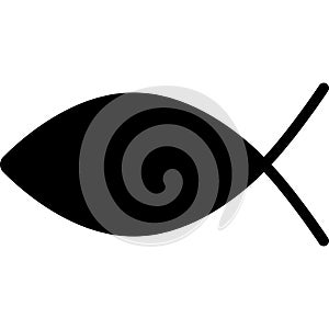 Jesus Fish Glpyh Icon Vector