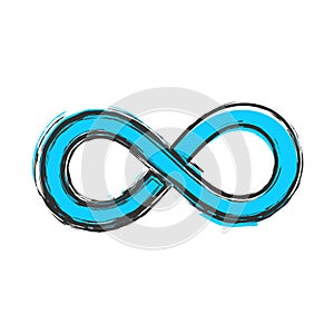 Vector image of the sign of infinity cartoon style on white isolated background. Layers grouped for easy editing illustration. For