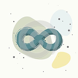 Vector image of the sign of infinity on multicolored background