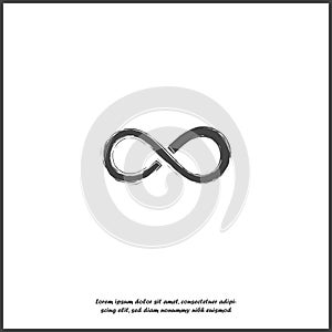 Vector image of the sign of infinity. Vector icon on white isolated background