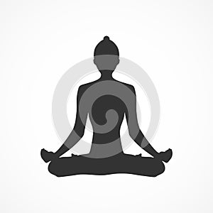 Vector image silhouette yoga woman.Yoga icon.