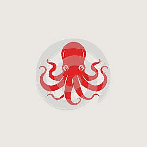 Vector image of a simple and stylish logo that uses an octopus