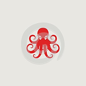 Vector image of a simple and stylish logo that uses an octopus