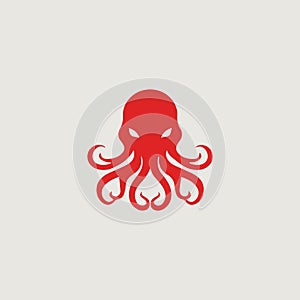 Vector image of a simple and stylish logo that uses an octopus