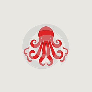 Vector image of a simple and stylish logo that uses an octopus