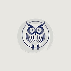 Vector image of a simple and stylish logo that uses an owl