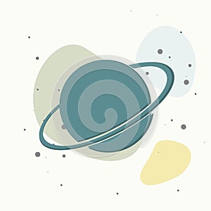 Vector image of space. Planet Saturn Icon