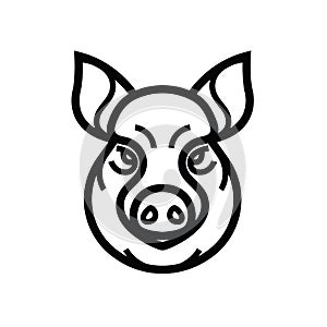 Vector image of swine or pig head