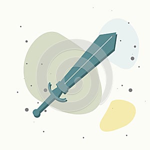 Vector image sword on multicolored background