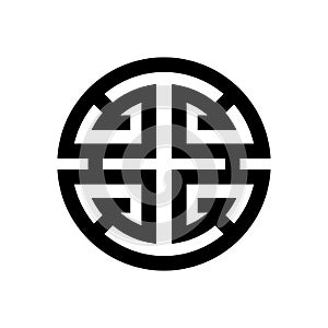 Vector image of the symbol of luck and happiness in Chinese and Feng Shui philosophy