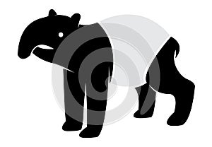 Vector image of an tapir
