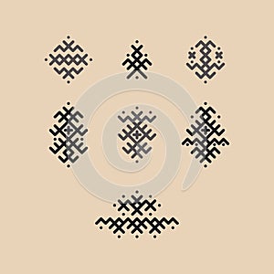 Vector image of traditional Berber tattoos