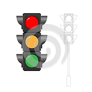 Vector image of a traffic light. Vector illustration