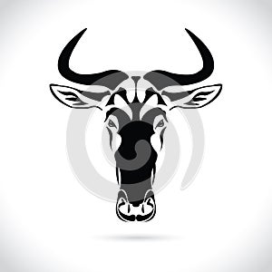 Vector image of an wildebeest head design on the white background