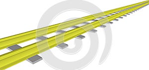 Vector image Yellow railway on white