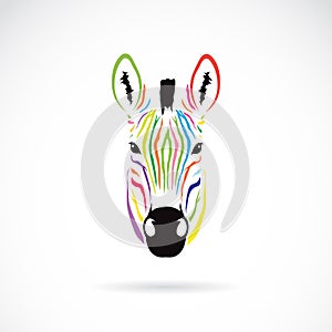 Vector image of an zebra head colorful