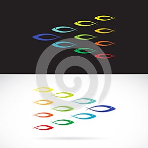 Vector images of the design of fish.