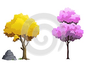 Vector images of the forest in the daytime