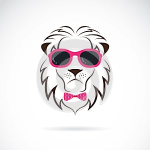 Vector images of lion wearing sunglasses