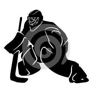 hockey player silhouette. silhouette of hockey player gestures, poses, expressions