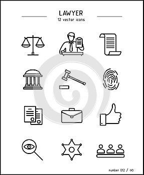 Vector images on the theme of lawyer and jurist photo