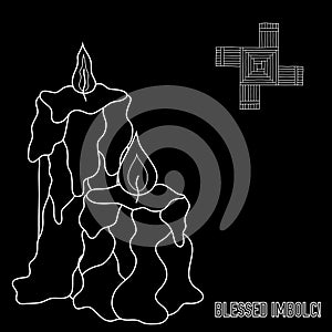 Vector imbolc greeting card