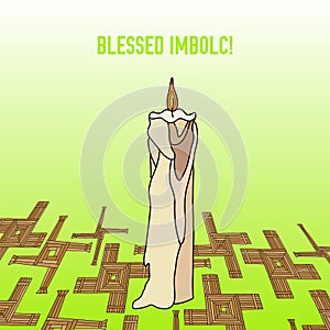 Vector imbolc greeting card