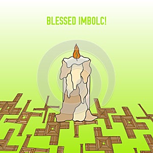 Vector imbolc greeting card