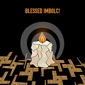 Vector imbolc greeting card