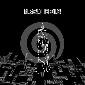 Vector imbolc greeting card