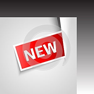 Vector incise corner with new label