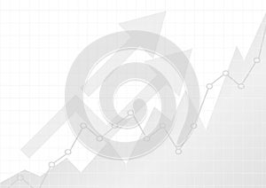 Vector : Increase gray business graphs on white background