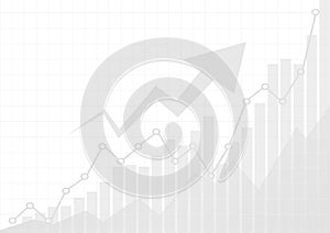 Vector : Increase gray business graphs on white background