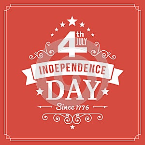 Vector independence day 4th July sign background
