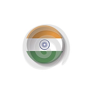 Vector - India Flag Paper Circle Shadow Button photo