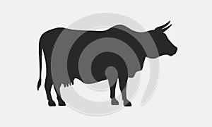 Vector Indian Cow silhouette.