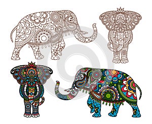 Vector Indian elephant