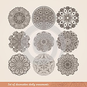 Vector Indian ornament, kaleidoscopic floral pattern, mandala. S