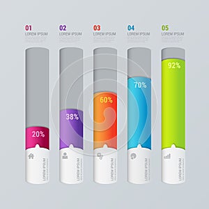 Vector indicator chart graphic infographics mockup template