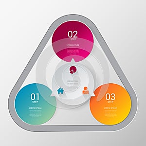 Vector indicator step infographic template background