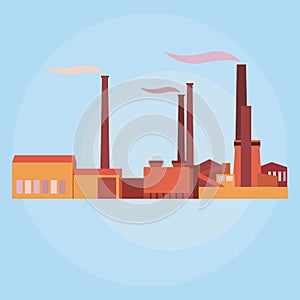 Vector industrial buildings, plants and factories