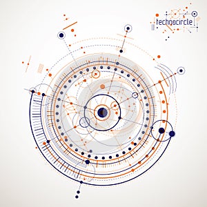 Vector industrial and engineering background, future technical plan. Abstract blueprint of mechanism.