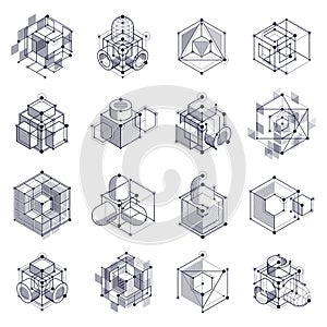 Vector industrial and engineering black and white backgrounds se